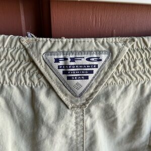 PFG Columbia Men's Cargo Pants in Cream — Durable Everyday Utility